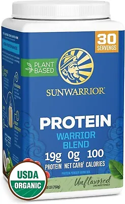 Sunwarrior Warrior Blend Organic Vegan Protein Powder BCAA Unflavored 1.65 Lbs • $44.97