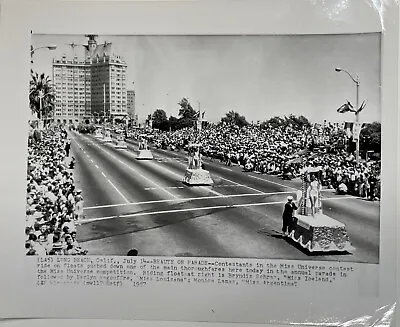 Vintage 1957  Press Photo Miss Universe Parade Long Beach Cal 8” X 10” • $9.99