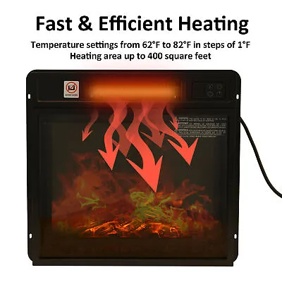 18/23 Inch Electric Fireplace Insert Freestanding & Recessed 1400W Stove Heater • $95