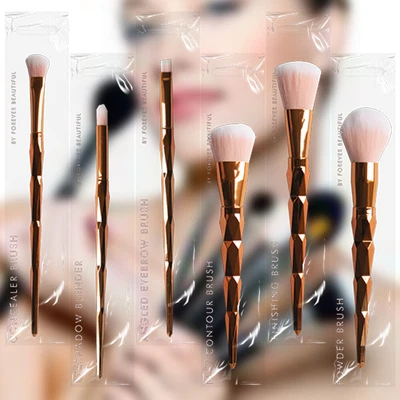 £2.40 • Buy New 6 Pcs Make Up Brushes Rose Gold Diamond Shape Set Of Beauty Cosmetic Tool