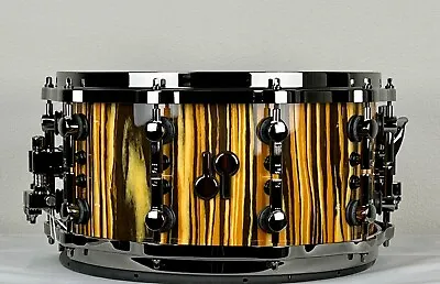 Sonor SQ2 14x7 Beech Med Tiger Finish HG Blk Lacquer In Blk Chrome Hrdwr Snare • $1791.58