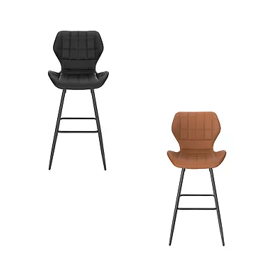 £61.99 • Buy 1/2x Bar Stool Kitchen High Chair W/ Backrest Footrest Padded Barstool Cafe Pub