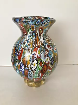 Beautiful Sandro Frattin Murano Millefiori Vase Vintage Limited Edition • $35