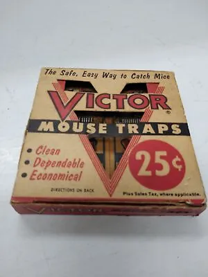 VTG NOS NIB Victor Mouse Traps 1955 The Safe Easy Way To Catch Mice 25 Cents • $15.95