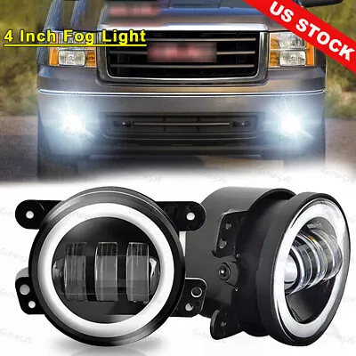 For 2007-2008 2010-2013 GMC Sierra 1500 2500 3500 Round Bumper Fog Lights DRL • $48.86