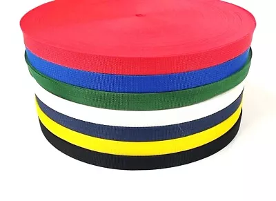 25mm Webbing Polypropylene Dog Leads Bags Straps Handles 1m - 100m In 7 Colours • £4.95