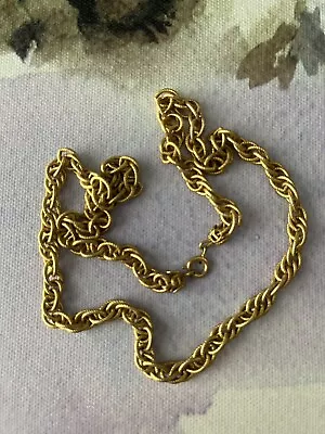 Unsigned Miriam Haskell Necklace Chain Antiqued Gold Chunky Heavy Signed 18” VTG • $9.99