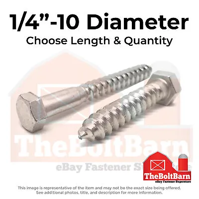 1/4  Stainless Steel Hex Lag Screws (Choose Length & Qty) • $9.01