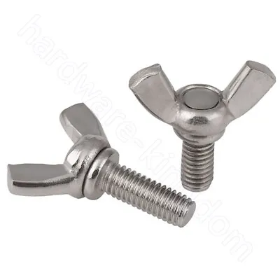 Thumb Wing Screw A2 Stainless Butterfly Bolts M3 M4 M5 M6 M8 M10 Hand Twist Bolt • £1.79