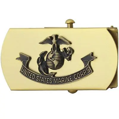 Official  Marine Corps 3 Inch Belt Buckle Bronze With Emblem (Fits 1 1/4  Belt) • $35.09