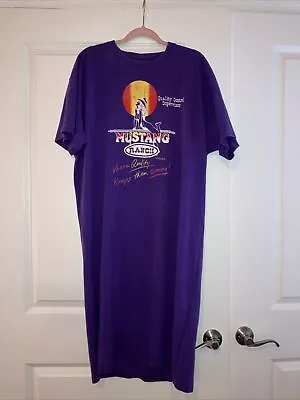 Vtg  Mustang Ranch T Shirt Dress Purple Brothel Girl Single Stitch One Size • $35