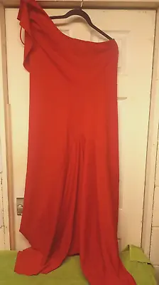 £5.99 • Buy NEW ASOS Tall Minimal Maxi With Skinny Halter Dress Size 20 Evening Party Red