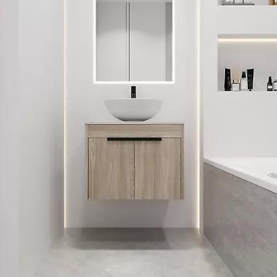 24 Design Bathroom Vanity With Ceramic Basin SetWall Mounted White Oak Vanity • $375.29