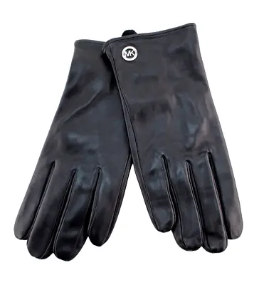 MICHAEL KORS Large Black Leather Touch Screen Compatible Women Gloves MSRP $108 • $59.99