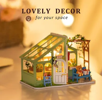 Rolife Tiny DIY Spring Encounter Flowers Wooden Jigsaw Furniture 1:24 Dollhouse • $33.99