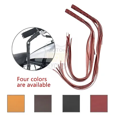 Motorcycle Leather Fringe Brake Clutch Handlebar Lever Cover Universal Fit • $11.88