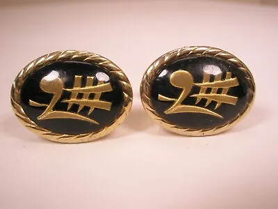 Musical Note Vintage ANSON Cuff Links Sheet Music Band Orchestra Teacher • $32.49