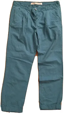 TRF Zara Premium Wash Cotton Mix Casual Trousers (Light Blue) Size 36 • £2.95