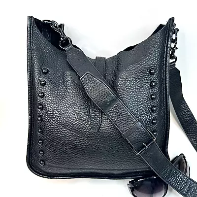 REBECCA MINKOFF Unlined Feed Shoulder Crossbody Bag Studded Black $275 • $65