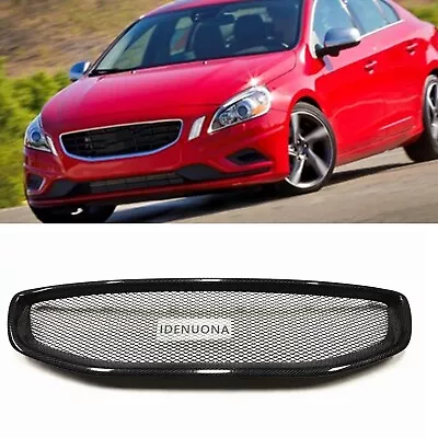 Front Bumper Grille Mesh For Volvo S60 V60 2011-13 Sport Black Carbon Fiber • $240.61