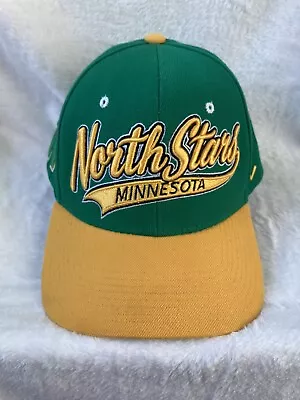 Vintage Minnesota North Stars Hockey Snap Back Hat Zephyr Green Yellow • $35