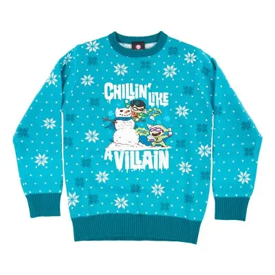 DC Comics Chillin Like A Villain Kids 5-6 Ugly Christmas Sweater Robin Joker • $12.99