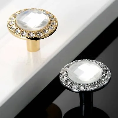Fashion Modern Crystal Knobs Rhinestone Glass Pull Cabinet Drawer Door Handles • $2.83