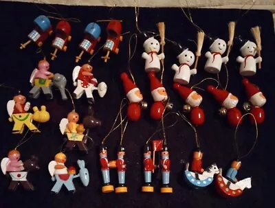 Vtg German Style Christmas Ornaments Wood Miniature Read Description  • $23.99