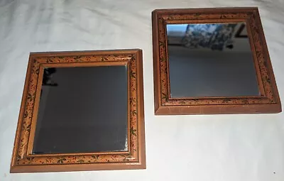 Pair Vintage Wooden Home Interior Mirrors • $14