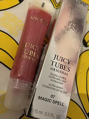🎁 Lancome  Juicy Tubes Lip Gloss No.07 MAGIC SPELL 42 Rosy Brown Extra Shine ££ • £30.99
