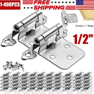 1/2 Inch Overlay Cabinet Door Hinges Self-Closing Face Mount  Hinge W/Screw Lot • $142.97