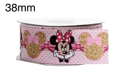 MINNIE MOUSE Grosgrain Ribbon (38mm) Width For Crafthair Cake Deco Etc🇬🇧 • £2.15