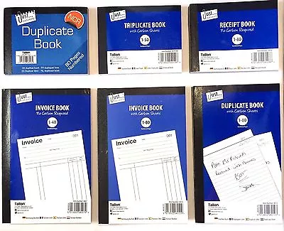 Full & Half Size Duplicate Triplicate Invoice Receipt Book Numbered Pages • £2.59