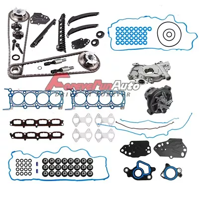 Head Gasket Timing Chain Kit Oil&Water Pump For 04-08 Ford F150 Lincoln 5.4L 3V • $239.95