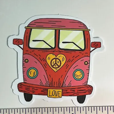 $4.99 • Buy Volkswagen Love Bus VW Hippie - Pink And Red Peace Love Bus- Vinyl Sticker Decal