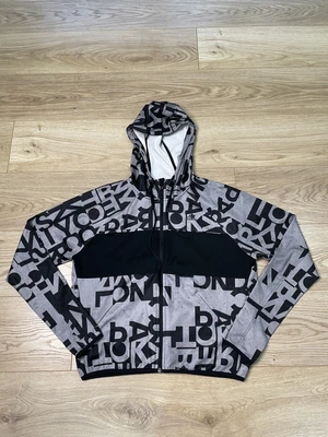$35 • Buy Adidas Climalite Women's Black Grey Letter Print Hooded Zip Up Jacket Size M
