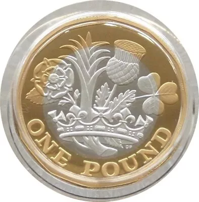 UK 2017 NATIONS OF THE CROWN 12 Sides Gilded Bimetal  £1 PIEDFORT SILVER PROOF • £102.18