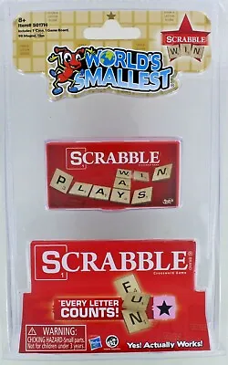 World's Smallest SCRABBLE Game Board Magnetic Letters Pocket Mini Miniature NEW • $11.95