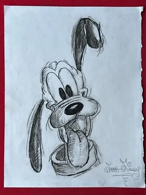 Walt Disney (Handmade) Drawing On Old Paper Signed & Stamped • $100