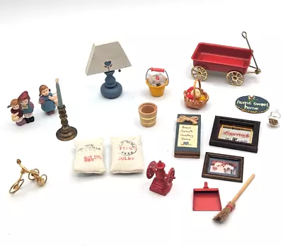 Vintage Dollhouse Miniatures Accessories Mixed Lot Of 19 Pieces • $21.49