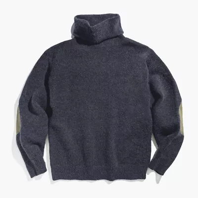 Men's Winter Warm Turtleneck Sweater Knitted Jumper Vintage Casual Sweater Green • $60.05