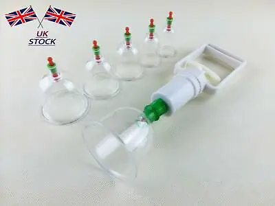6Pcs/set New Vacuum Cupping W/Suction Pump Suction Therapy Relaxation Massage • £9.55