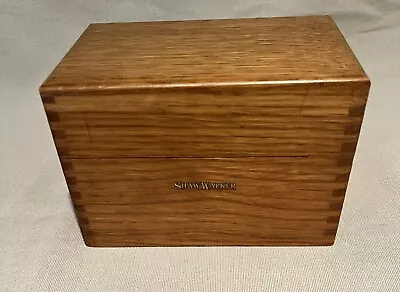 Vintage Shaw Walker Wooden Dovetailed Oak Recipe  Card Box 5.75  X 3.5  X 4  • $22.95