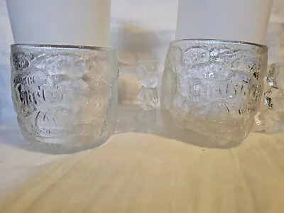 Vintage 1993 FLINSTONES McDonalds ROCKY ROAD Glass Mugs Set Of 2 Clear  • $15