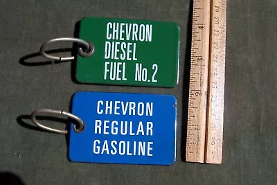 CHEVRON Metal Porcelain Tags (2) Diesel & Regular-vintage-gas-heavy Duty • $50
