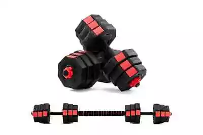 NNEKG Fortis 20kg Adjustable Weights Dumbbell & Barbell Set • $239.99