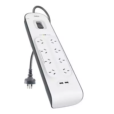 Belkin BSV804 8-Outlet 2-Meter Surge Protection Strip With Two 2.4 Amp USB Charg • $85