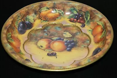 Daher Decorated Ware Fruit Tin Serving Bowl Tray NY & England Vintage • $8.99