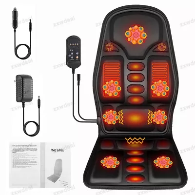 8 Modes Massage Seat Cushion With Heated Back Neck Massager Chair For Home & Car • $26.85