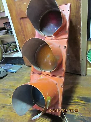 Vintage 30  Original Eagle Heavy Duty Metal Traffic Light W/8  Shades/WORKS WOW • $250